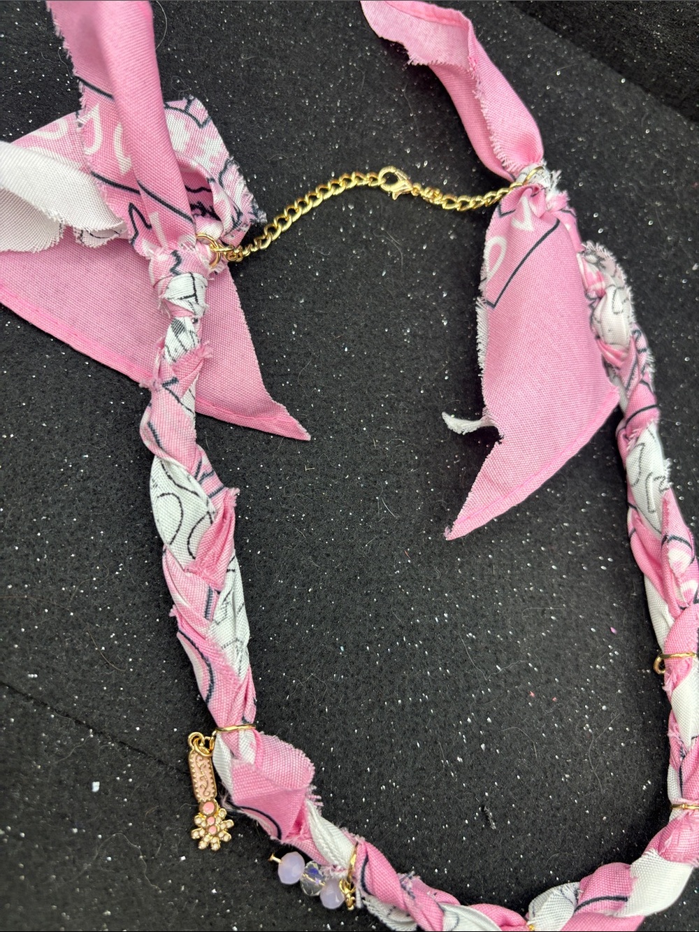 Handmade Pink Western Charm Necklace | Phoenix Pendant, Cowgirl Boot & Horseshoe - Picture 6 of 6
